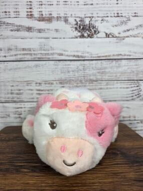 Dreamgro Plush Pink + White Cow Night Light Soother Play Lullabies Baby Sleep